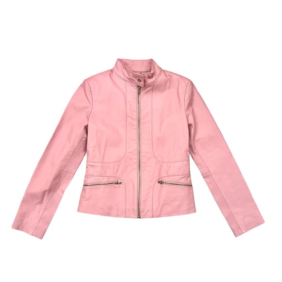 Absolute Leather Women's Pink 100% Authentic Lambskin Leather Jacket Size Small - Picture 1 of 6